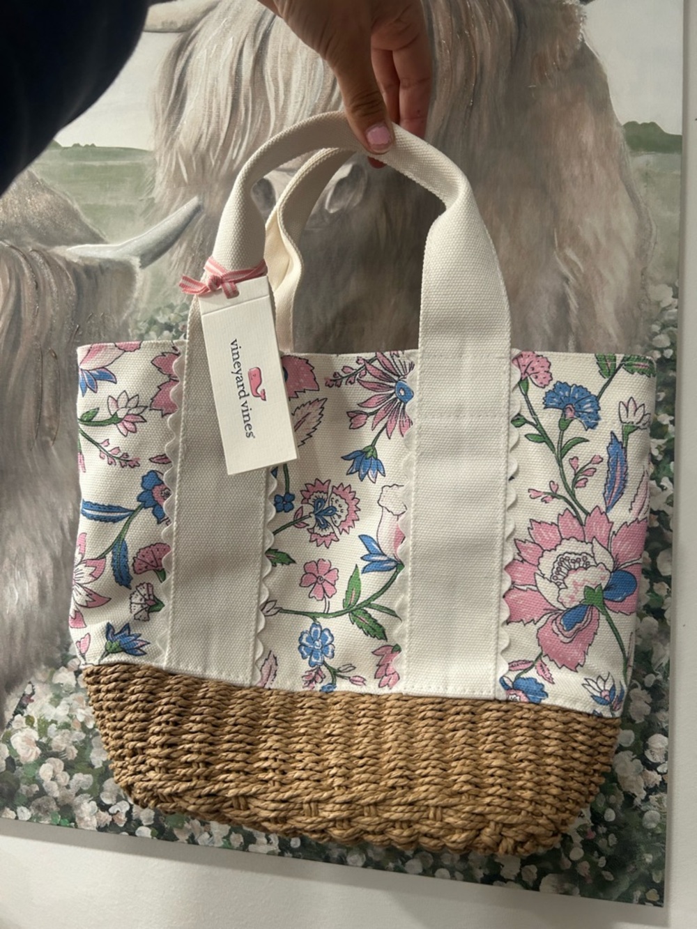 Vineyard Vines Wicker Base Bucket Bag